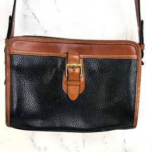Liz Claiborne Leather Co Crossbody bag 90s black pebble Leather Saddle Tan chic